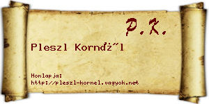 Pleszl Kornél névjegykártya